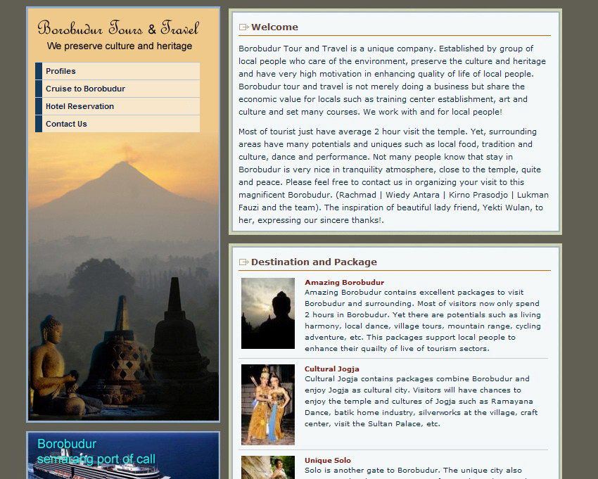 portfolio : Borobudur Tour and Travel