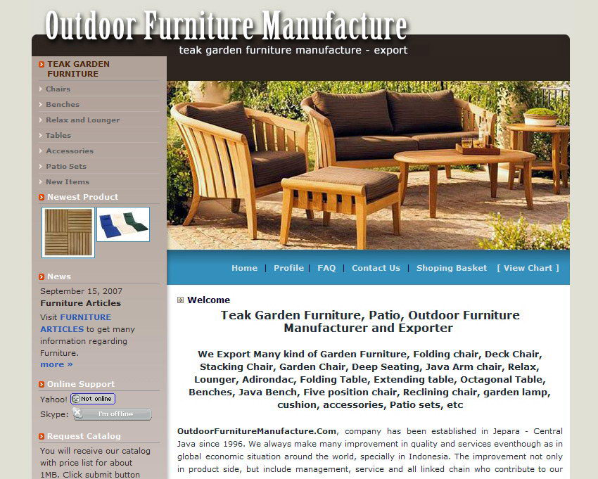 portfolio : Outdoor furniture manufacture