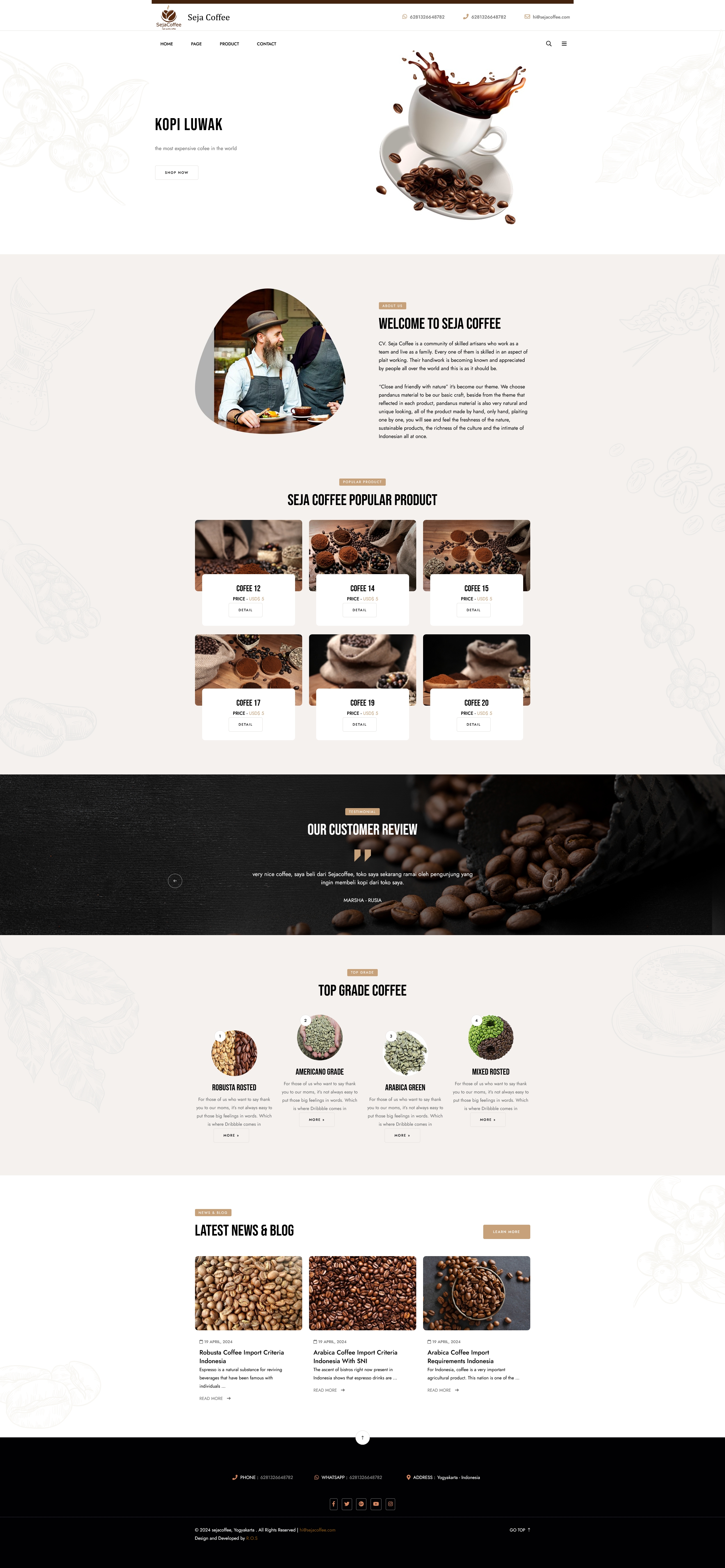 portfolio : seja coffee